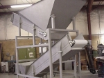 Recycler infeed and discharge belt conveyors. All stainless steel.